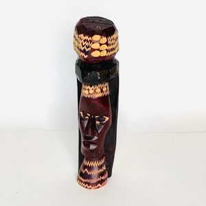 Carved Wood Jamaican Folk Art Figure Tiki Rasta